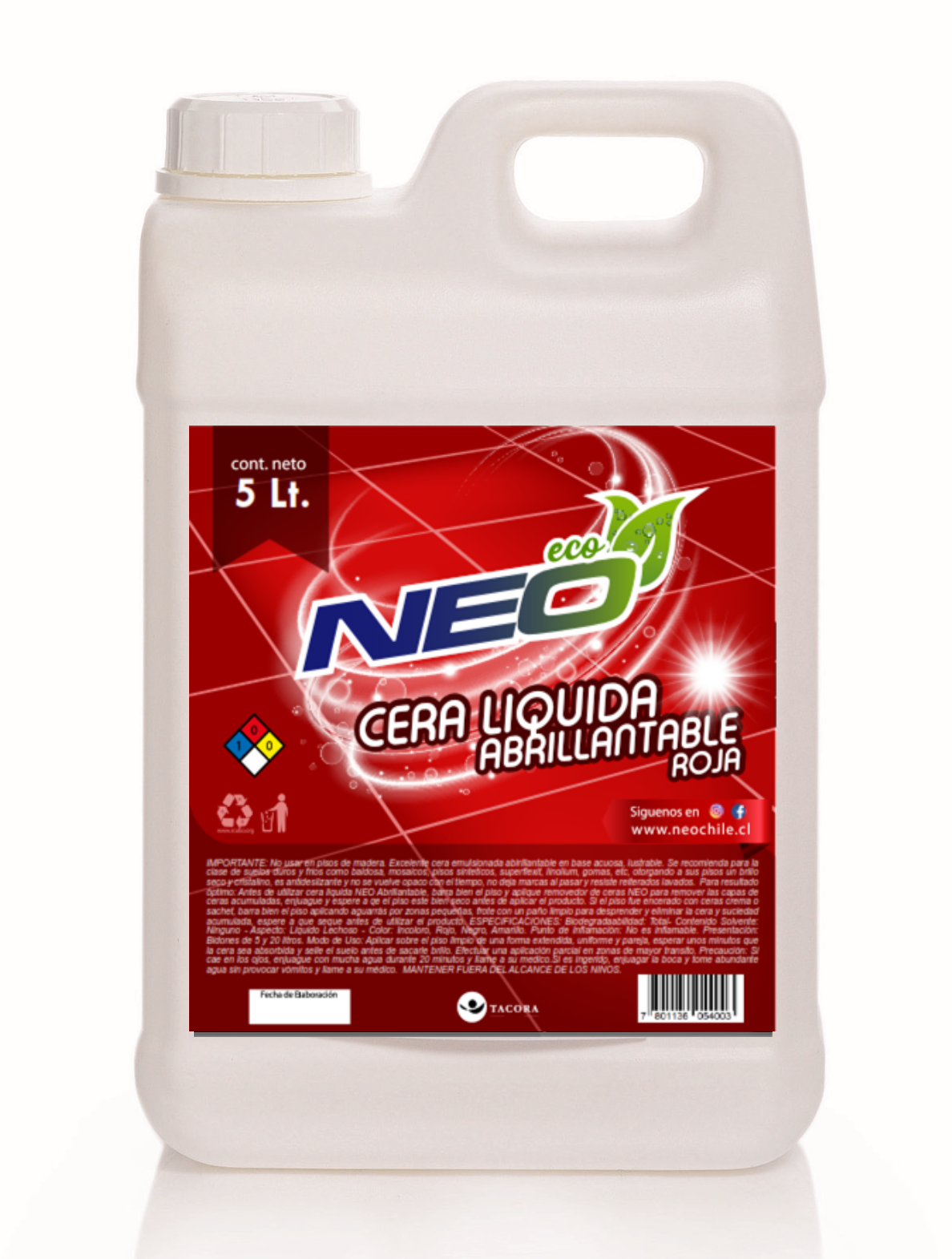 Cera Abrillantable Roja 5 Lt.