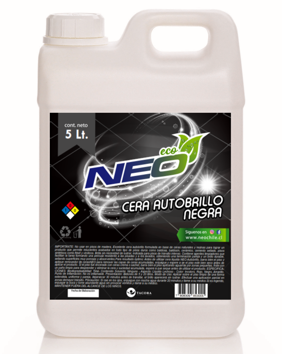 Cera Autobrillo Negra 5 Lt.